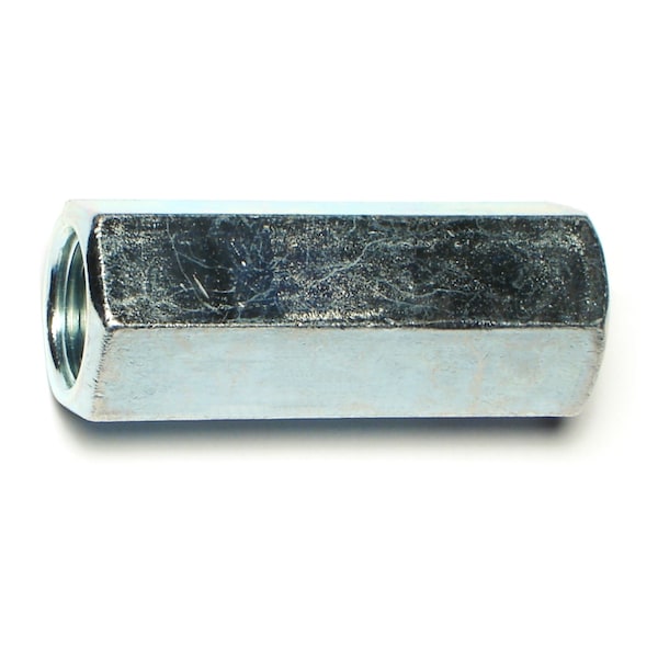 Midwest Fastener Coupling Nut, 5/8"-18, Steel, Grade 2, Zinc Plated, 2-1/8 in Lg, 13/16 in Hex Wd, 3 PK 76247 - main